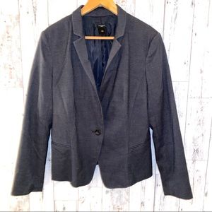 Ann Taylor 14 Gray light weight blazer jacket loft